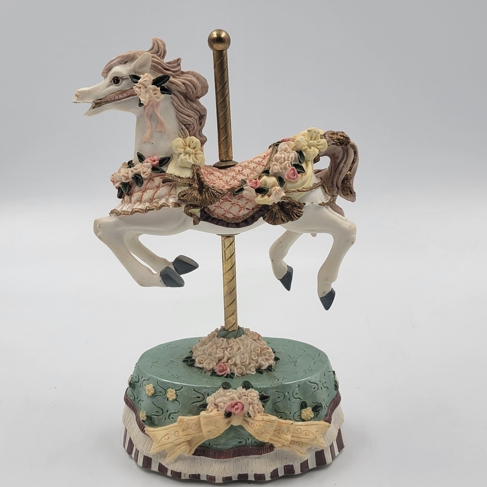 Heritage House Melodies County Fair Carousel Horse Music Box As Time Goes By